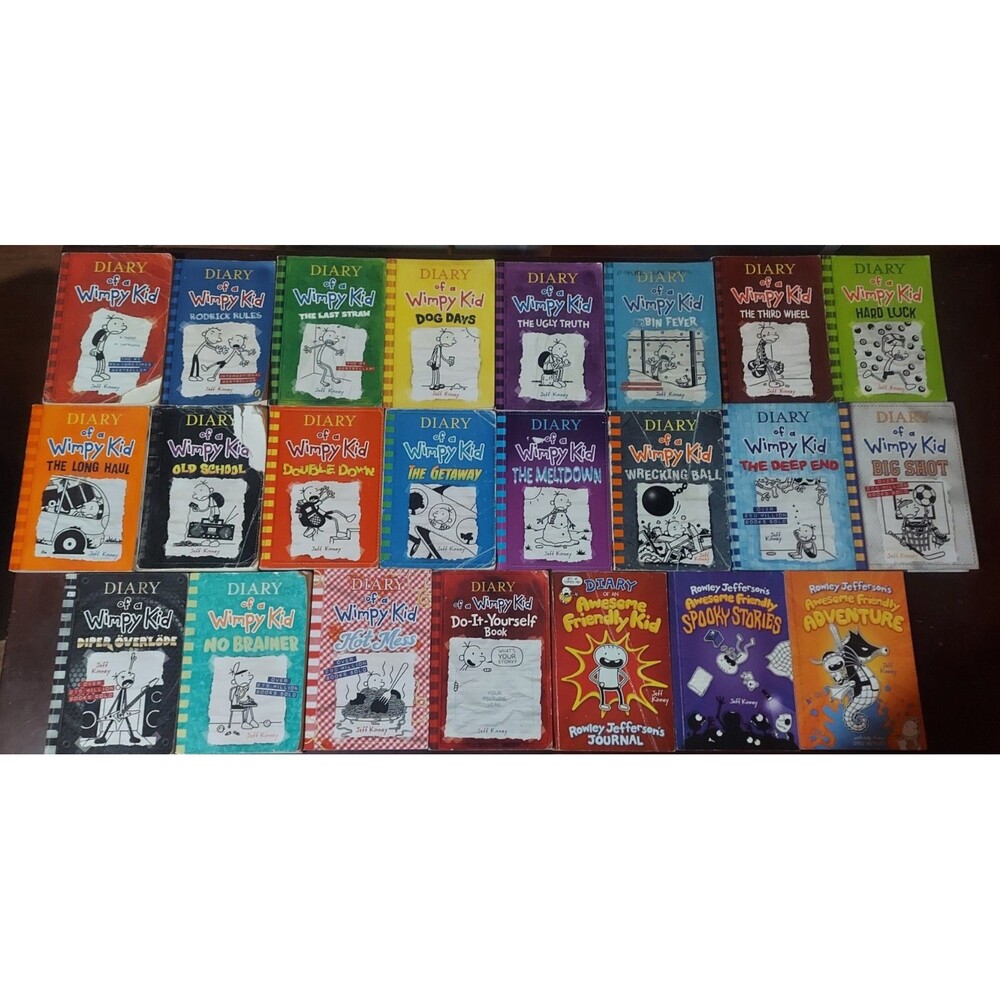 Diary Of A Wimpy Kid 1-19 + Awesome Friendly Kid, DIY Paperback Lot Of 23 Books